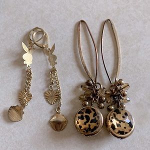 Earrings bundle playboy bunny and animal print